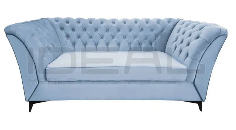 pkowana sofa chesterfield luton błękitna